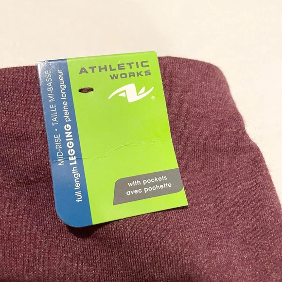 Athletic Works Mid Rise Leggings With Pockets Dri More Tech Size Medium - Picture 10 of 15